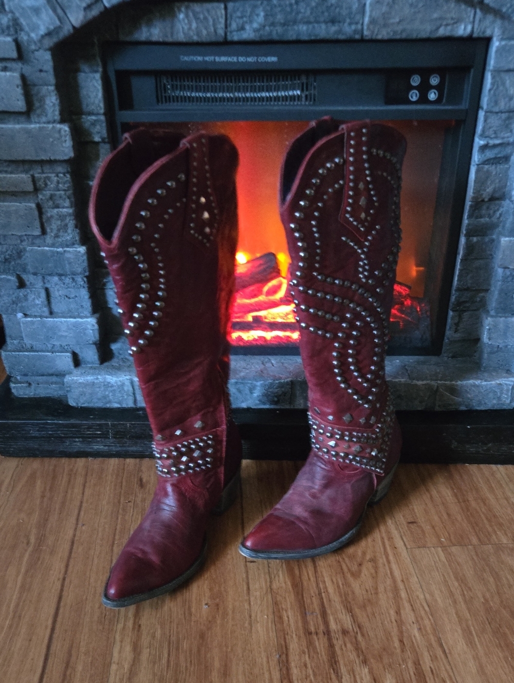 Old Gringo Belinda Studded Leather Red Boots Size 10